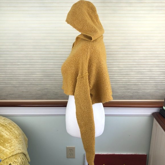 Free People Mousse Cropped Hoodie Boho Cottagecore Cozy Sweater Comfy - Picture 4 of 13